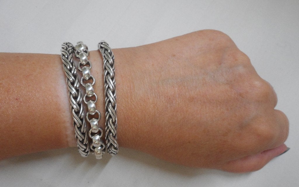 Zilveren robuuste zware  Band of Angels armband nr.824, Verzenden, Zo goed als nieuw, Zilver, Zilver