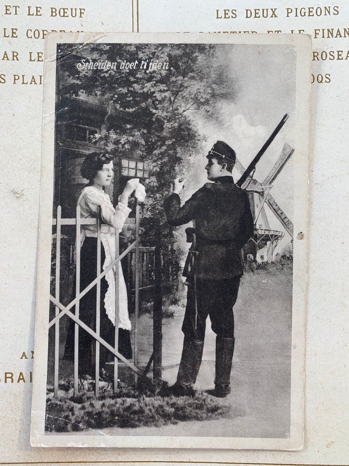 GERESERVEERD 1916 Scheiden doet lijden - aan militair (MC), Ophalen of Verzenden, Voor 1920, Gelopen, Overige thema's