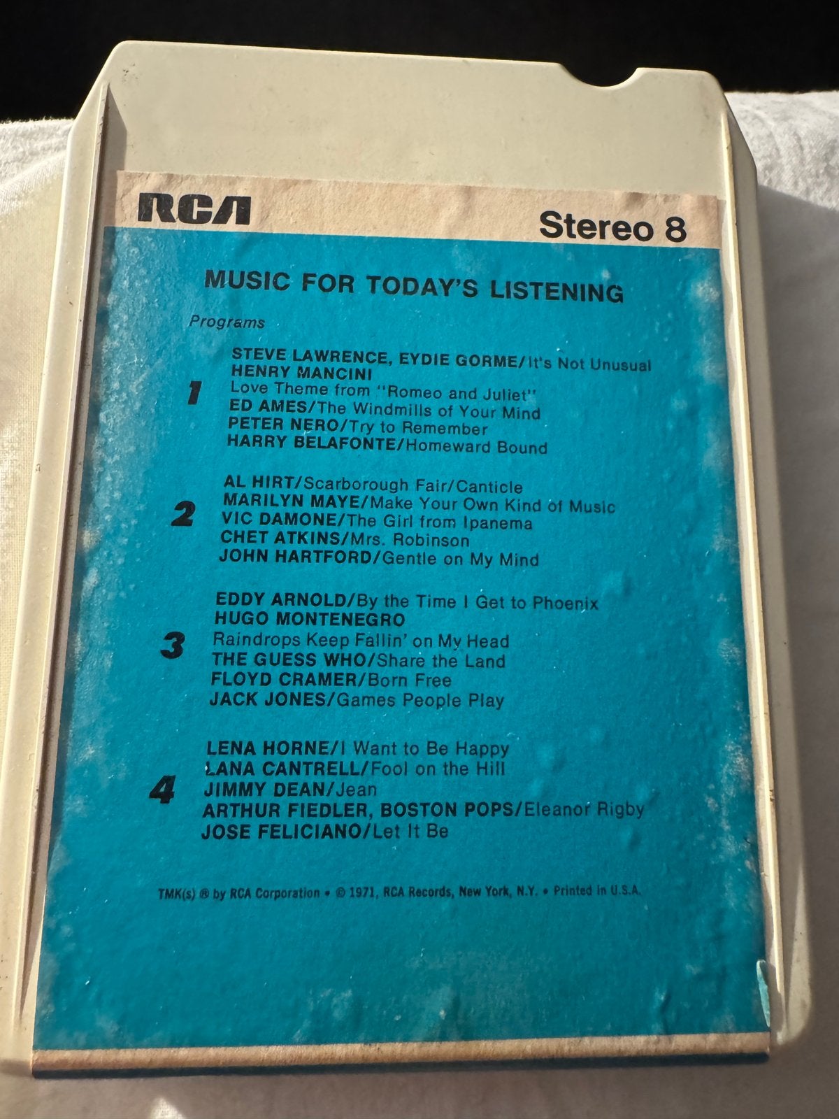 Rca 1971 demo 8track tape ( kwaliteit tape), Ophalen of Verzenden, Onderdeel, Met banden