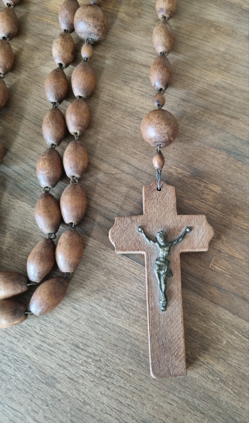 Antieke XL Muurrozenkrans / Paternoster Lourdes (ca. 1920), Ophalen of Verzenden, Gebruikt