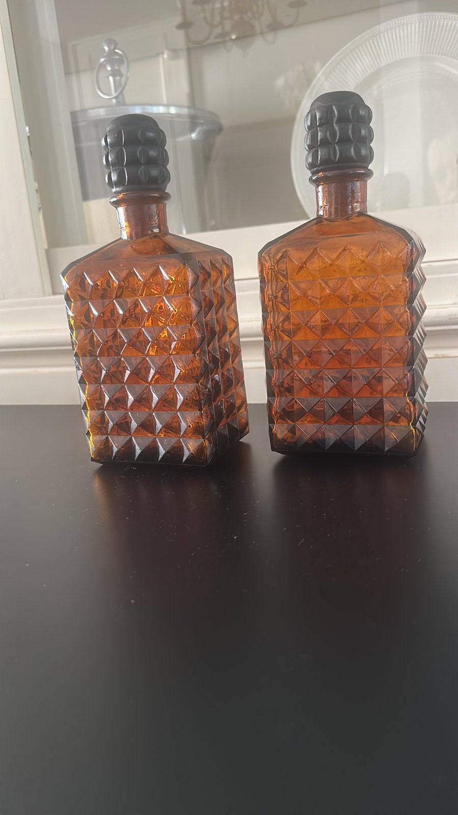 Vintage amber flessen, Ophalen of Verzenden, Zo goed als nieuw, Parfumfles