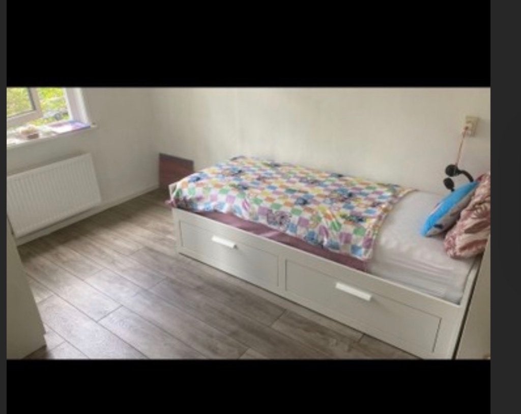Bed, Ophalen, 90 cm, Eenpersoons, Hout