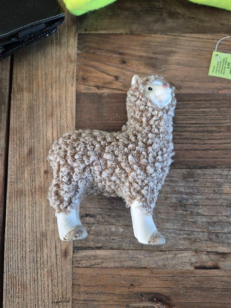 beeld alpaca wit of grijs steen beplakt met stof, Ophalen of Verzenden, Nieuw, Dier