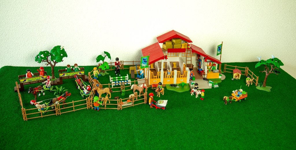 Playmobil giga grote uitgebreide Manegeset 4190, Ophalen of Verzenden, Zo goed als nieuw, Complete set