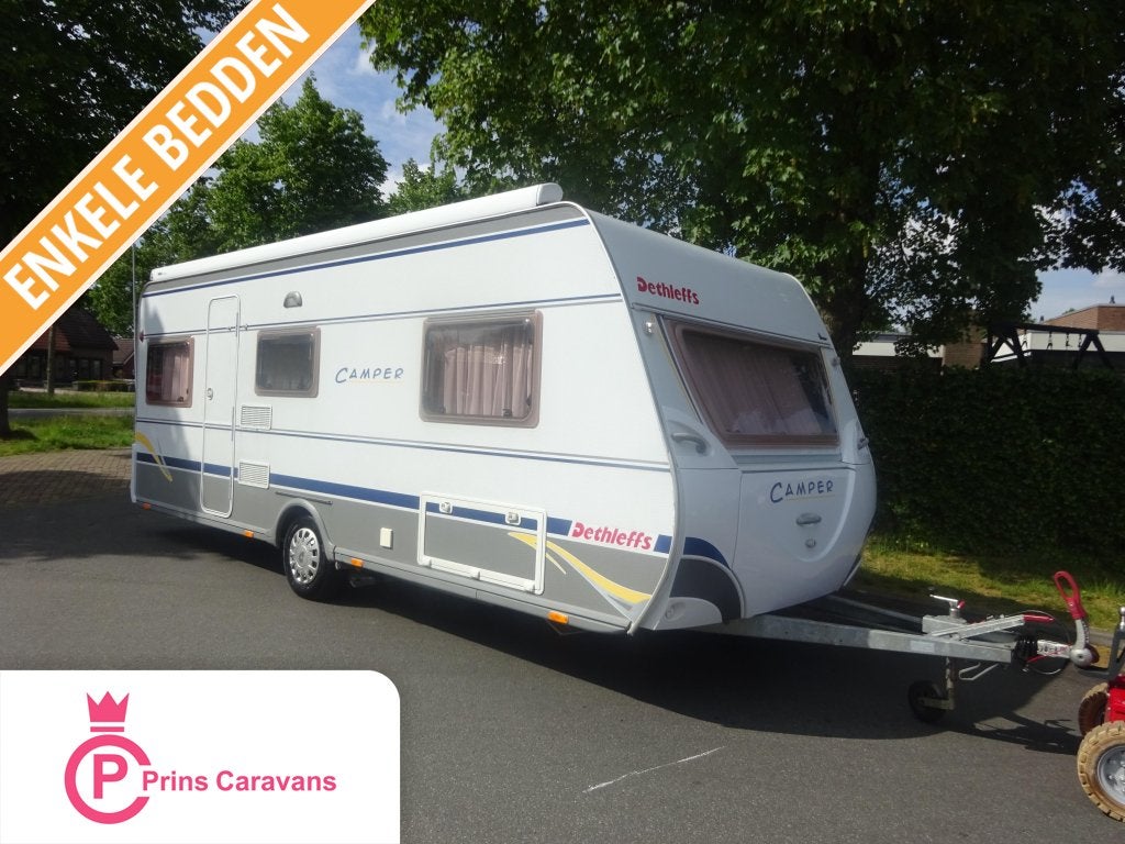 Dethleffs Camper 540 Enkele Bedden+Mover+Luifel, Caravans en Kamperen, Caravans, Rondzit, Bedrijf, Dethleffs, 5 tot 6 meter