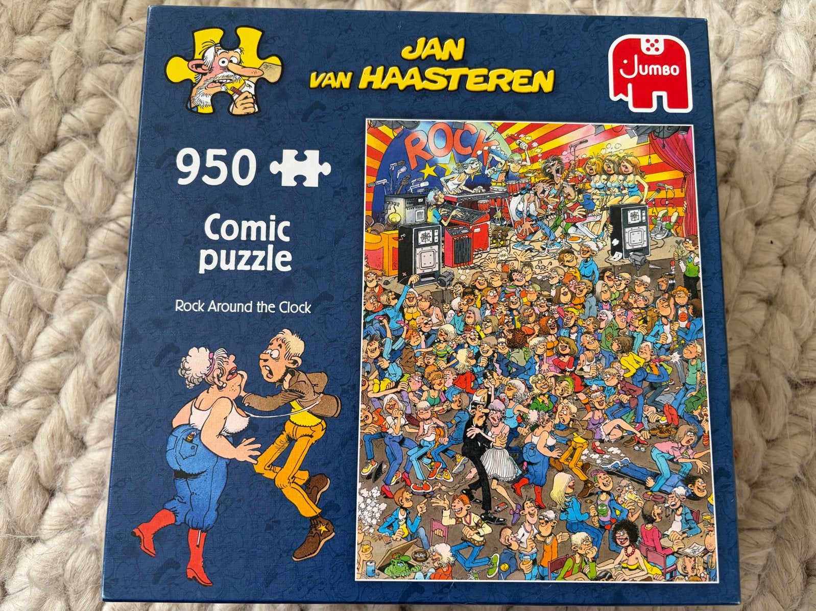 Jan van Haasteren Comic Puzzel - Rock Around the Clock 950 s, Ophalen of Verzenden, 500 t/m 1500 stukjes, Gebruikt, Legpuzzel