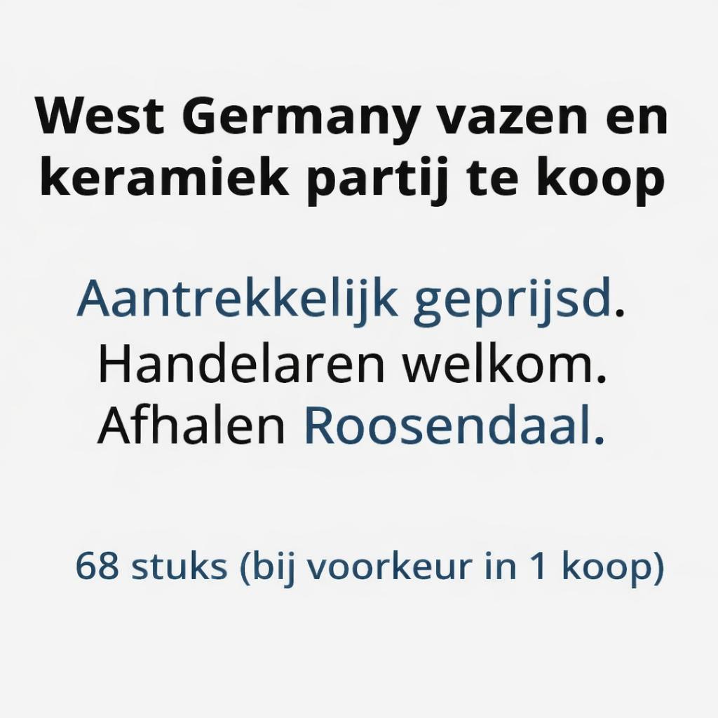 West Germany vazen en keramiek partij. Veel stuks., Ophalen, Gebruikt, Overige kleuren, Aardewerk of Porselein