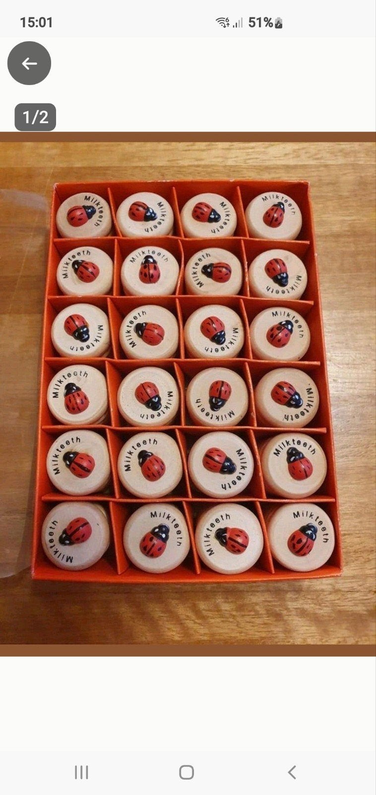 Houten doosje lieveheersbeestje voor melktanden, Ophalen of Verzenden, Nieuw