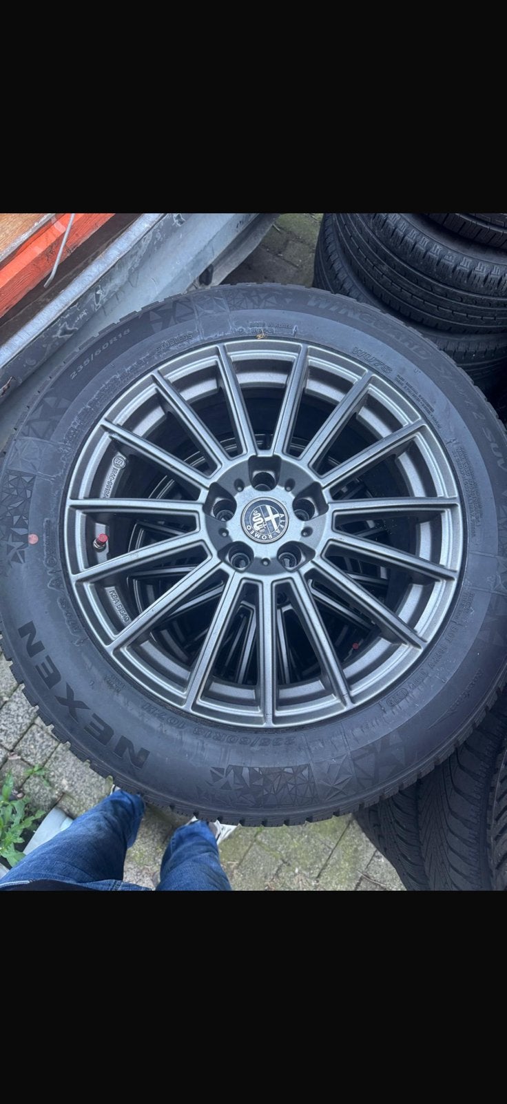Alfa romeo stelvio set velgen, Auto-onderdelen, 18 inch, Velg(en), 225 mm, Winterbanden