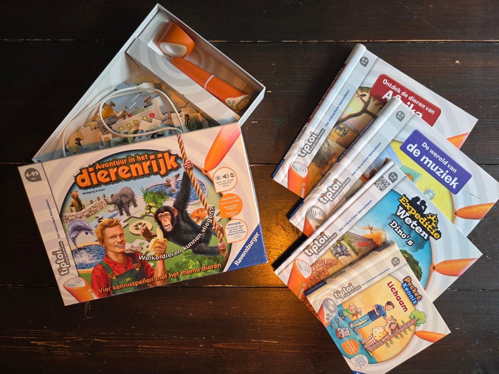 Tiptoi starterset Dierenrijk + 4 boeken, Verzenden, Gebruikt, Taal en Lezen, Met geluid