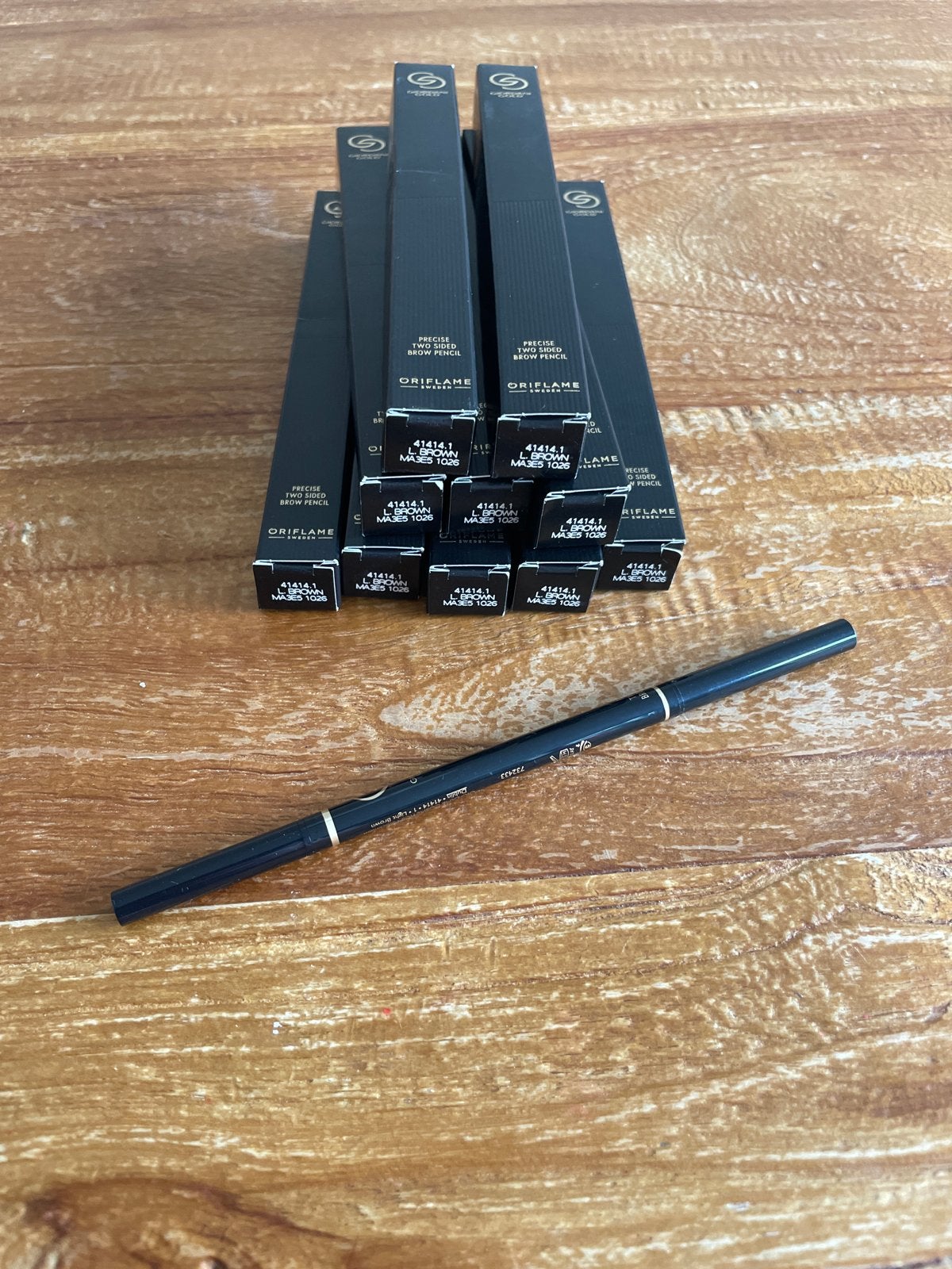 10x NIEUW Oriflame Precise TwoSided Brow Pencil - Lichtbruin, Ogen, Bruin, Nieuw, Ophalen of Verzenden
