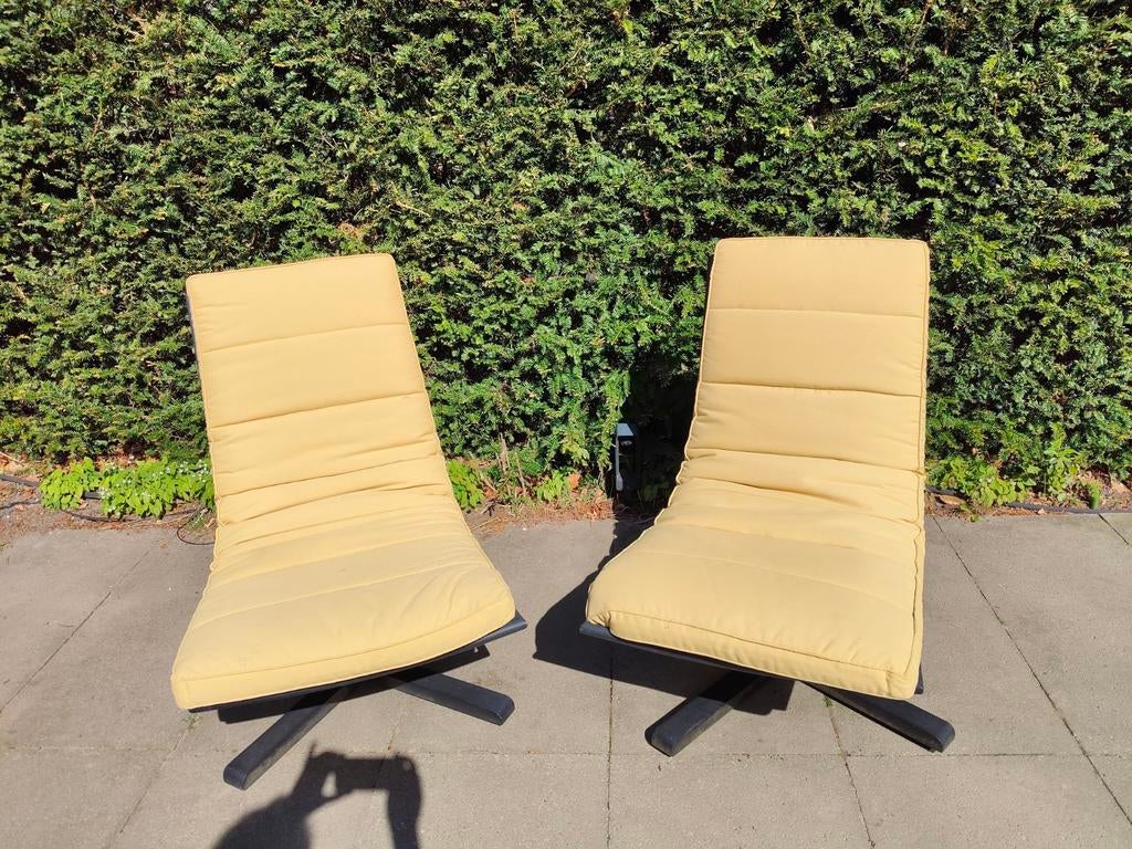 twee loungestoelen met draaifunctie. Beach7. Geel, Ophalen of Verzenden, Aluminium