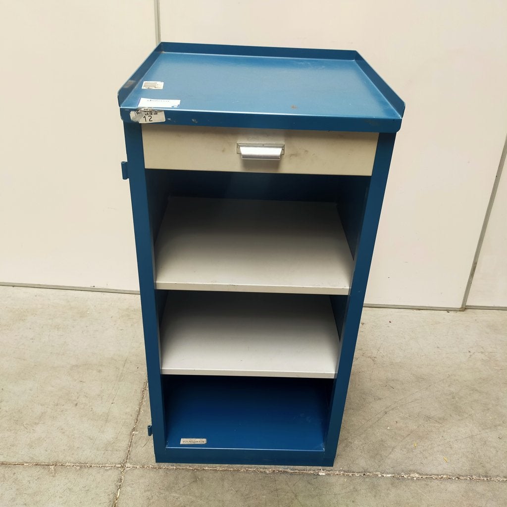 Industriele blauwe stalen kast - 103x50x50 cm, Niet ingevuld, Gebruikt, Niet ingevuld, Niet ingevuld