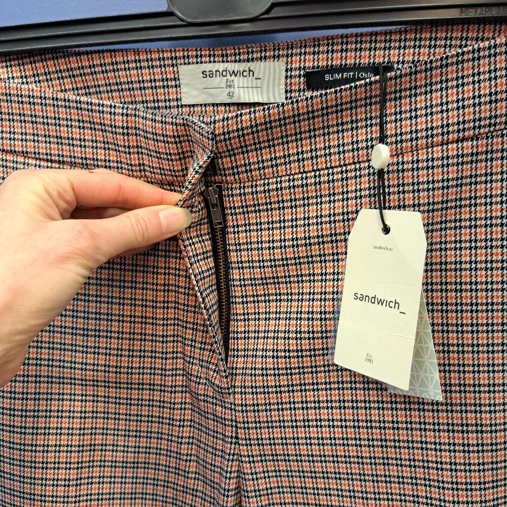 Sandwich nieuwe pantalon ruitpatroon broek mt 42 nr 50296, ., Maat 42/44 (L), Ophalen of Verzenden, Lang