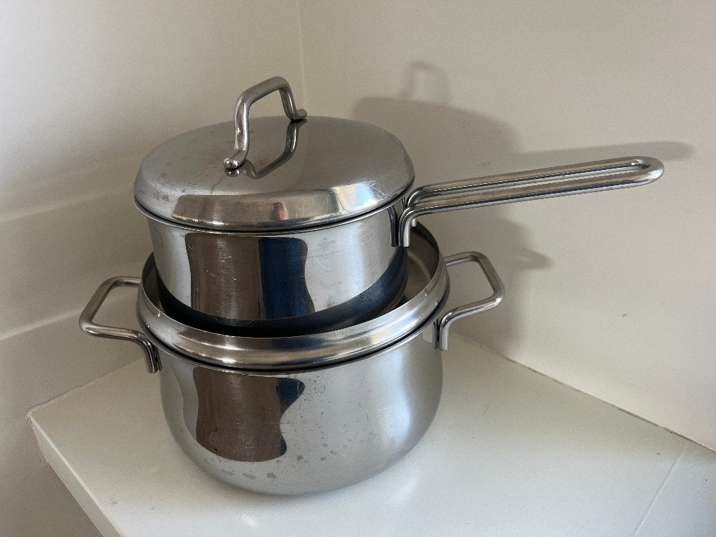 Steelpan en pan met handvatten - BK, Gebruikt, BK, Pannenset, Ophalen of Verzenden