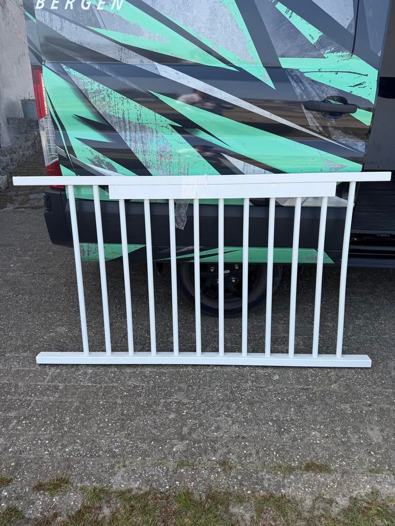Grenen balustrade met ronde spijlen, wit gegrond, Ophalen, 25 tot 50 mm, Grenen, Overige typen