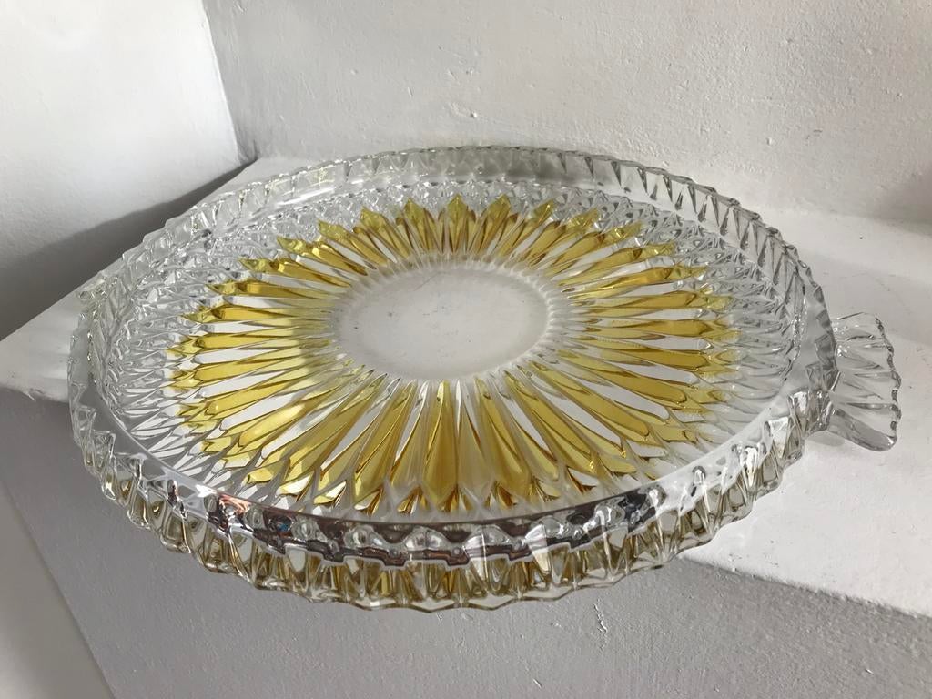 Schaal geel kristal Walther Glas, Ophalen of Verzenden