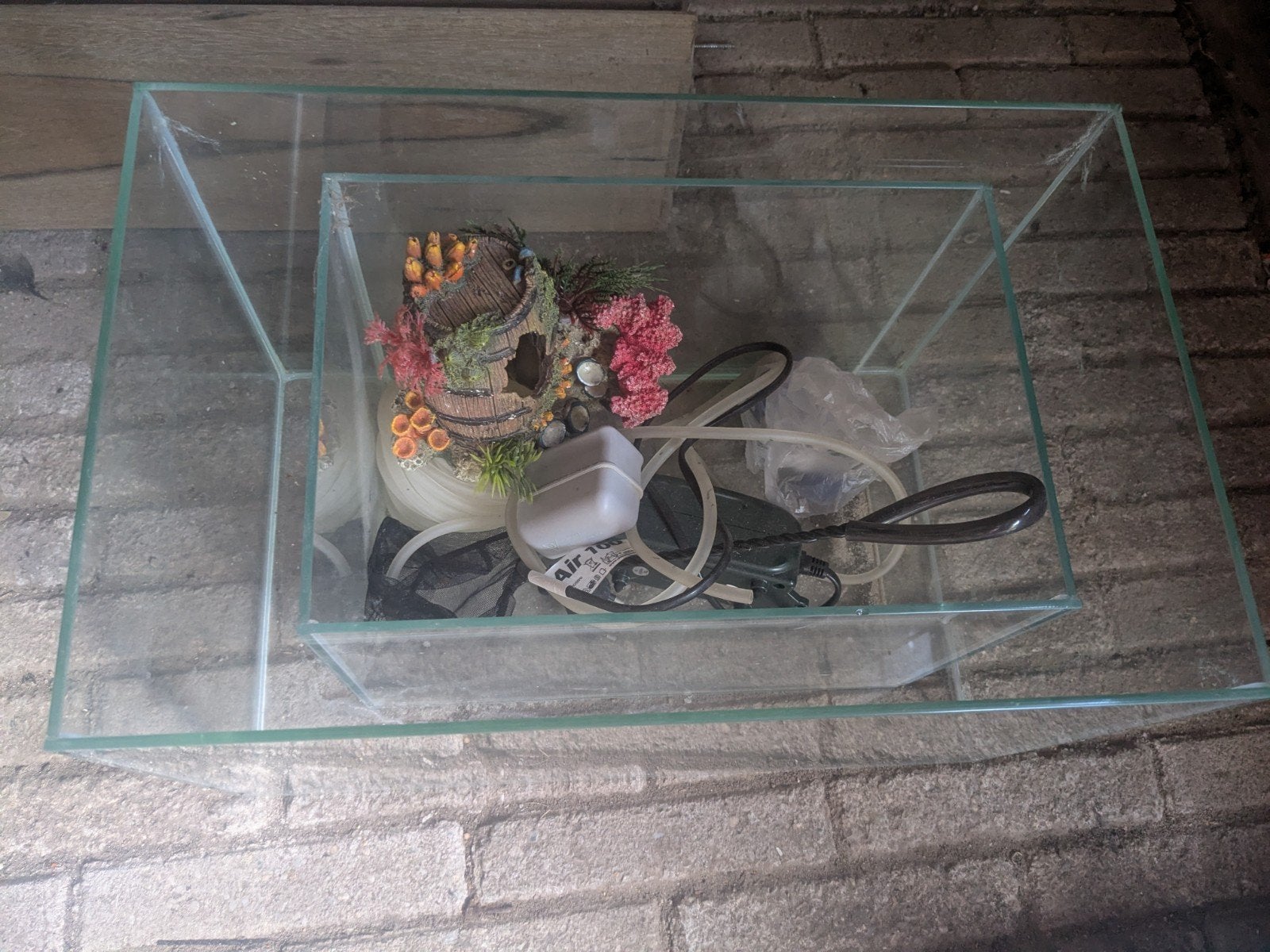vissenkom met accessoires, Ophalen, Gebruikt, Leeg aquarium