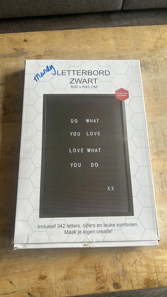 Letterbord zwart, Ophalen, Zo goed als nieuw, Zwart