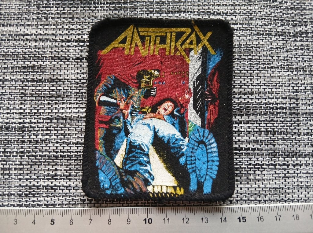 ANTHRAX vrij zeldzame 1985 patch a4 vintage 8.5 cm metal, Verzenden, Nieuw, Kleding