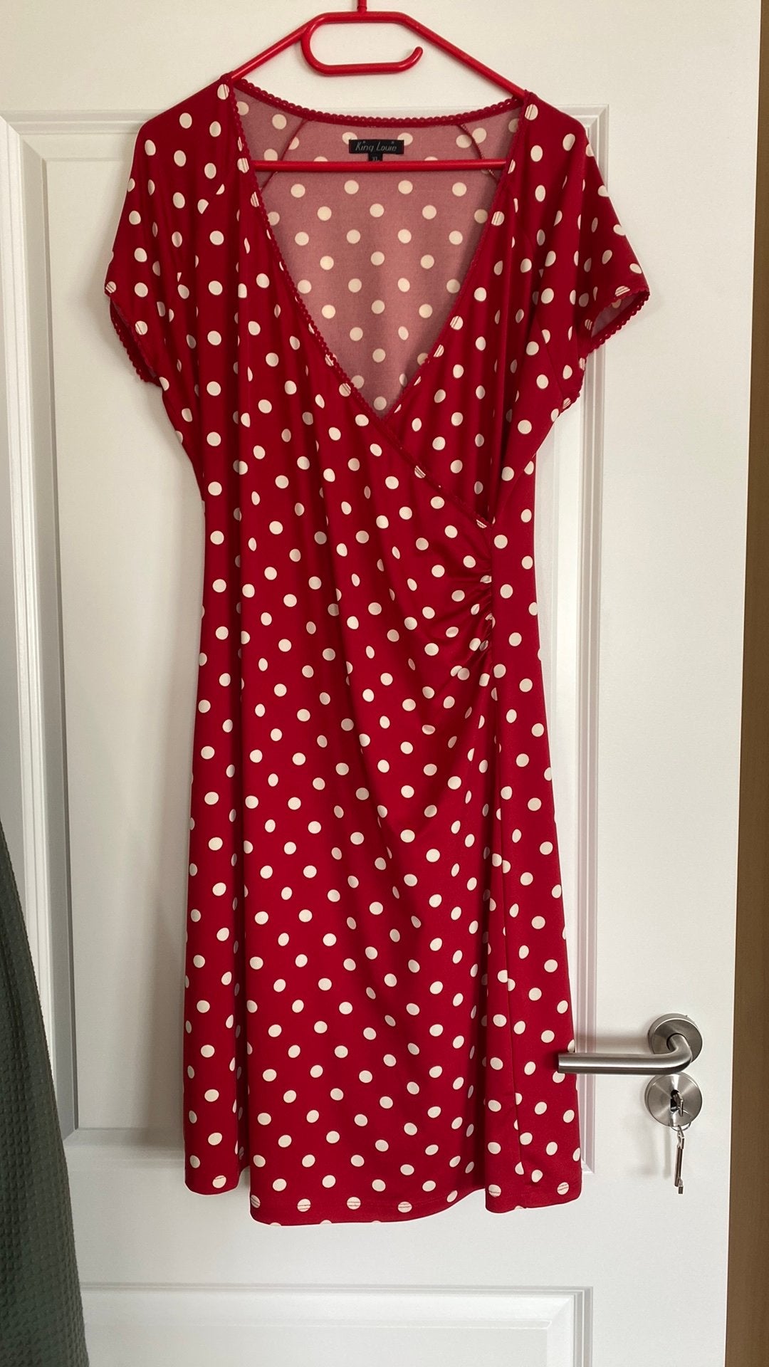 King Louie jurk rood polkadot xl, Maat 42/44 (L), Ophalen of Verzenden, Knielengte, King Louie