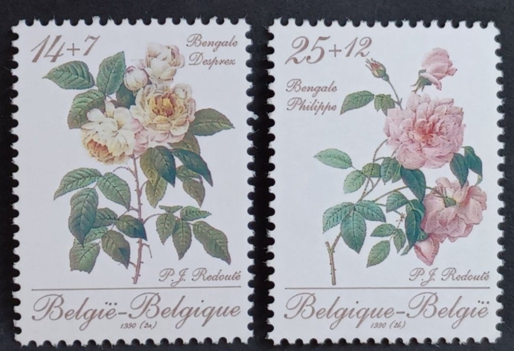 België 1990 - OBP 2353-2354 - Rozen, Verzenden, Frankeerzegel, Postfris, Postfris