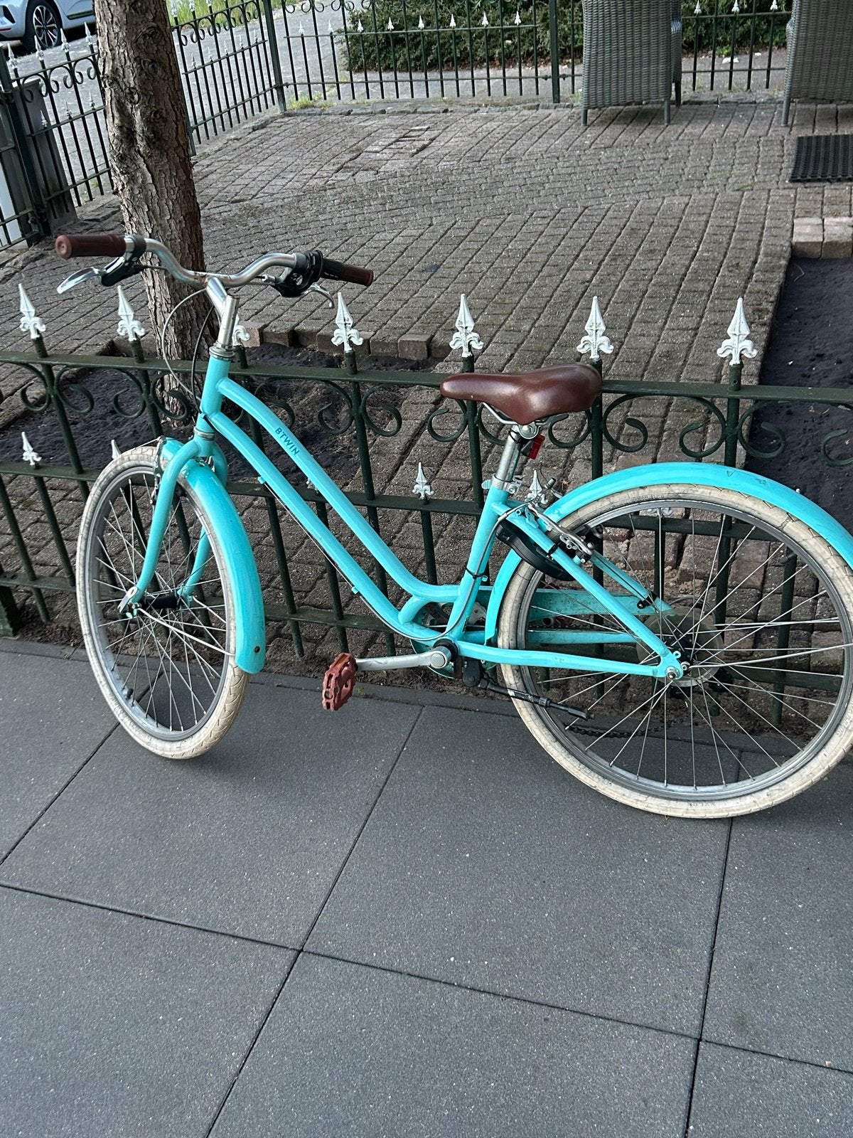 Leuke turquoise kinderfiets, Fietsen en Brommers, Fietsen | Kinderfietsjes, Ophalen, Gebruikt, 20 inch of meer