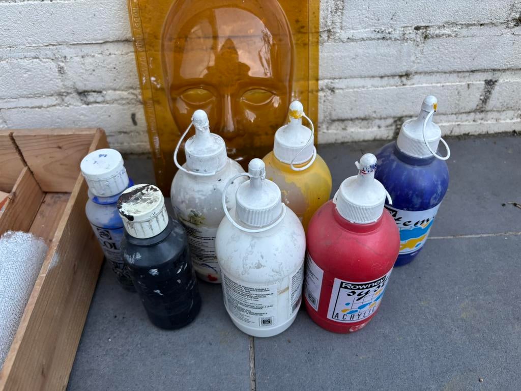Verf acryl gratis ophalen, Hobby en Vrije tijd, Ophalen, Gebruikt, Acrylverf