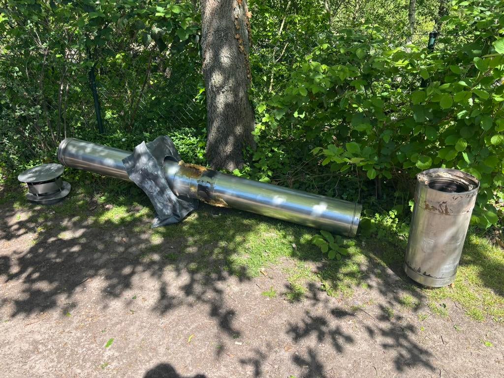 Kachelpijp meerdere delen, Ophalen, Gebruikt, 20 tot 40 mm, Rvs