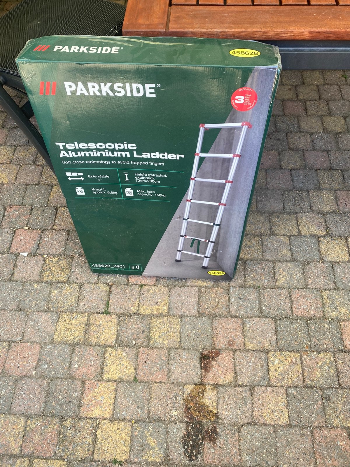 Uitschuif ladder parkside, Ophalen, Nieuw, 2 tot 4 meter