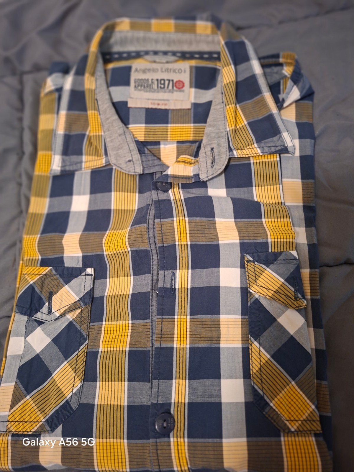 Angelo Litrico Geruit Slim Fit Overhemd - Maat M, Ophalen, Blauw, Angelo Litrico, Halswijdte 39/40 (M)