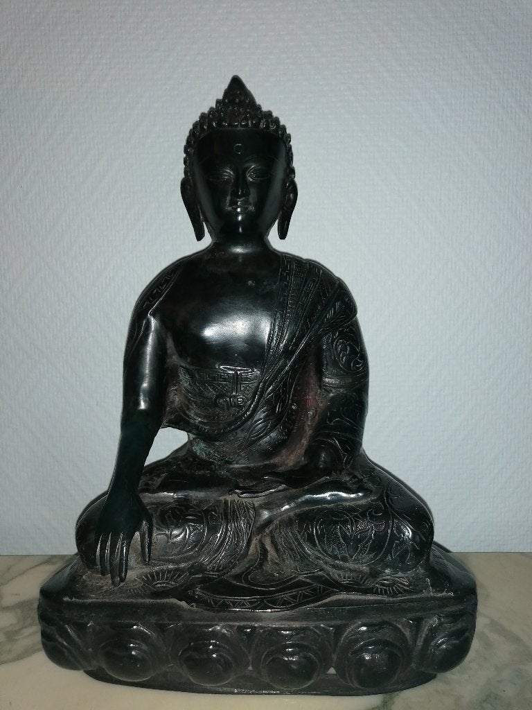 bronze buddha 36 cm, Antiek en Kunst, Ophalen