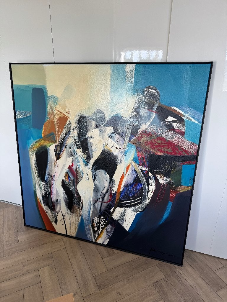 Vanaf 1750€: 150x150cm Peter Meijer Schilderij Acryl op Doek, Ophalen, Abstract, Acrylverf, Gelimiteerde oplage