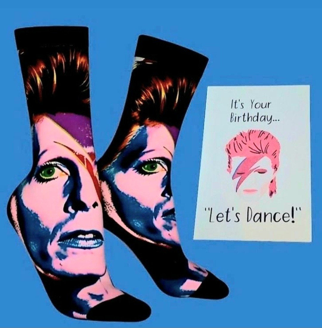 DAVID BOWIE SOKKEN + VERJAARDAGS KAART DAVID BOWIE, Ophalen of Verzenden, Nieuw