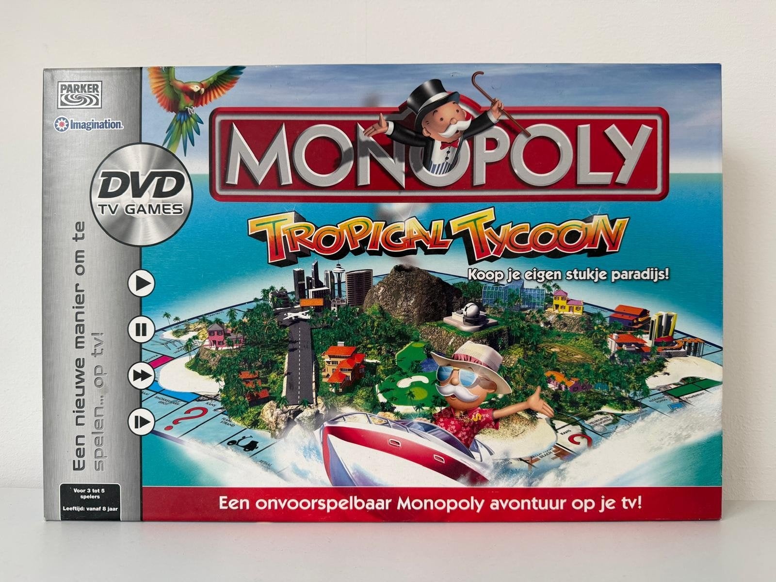 Monopoly Tropical Tycoon - DVD Bordspel - Compleet, Ophalen, Parker, Zo goed als nieuw, Drie of vier spelers