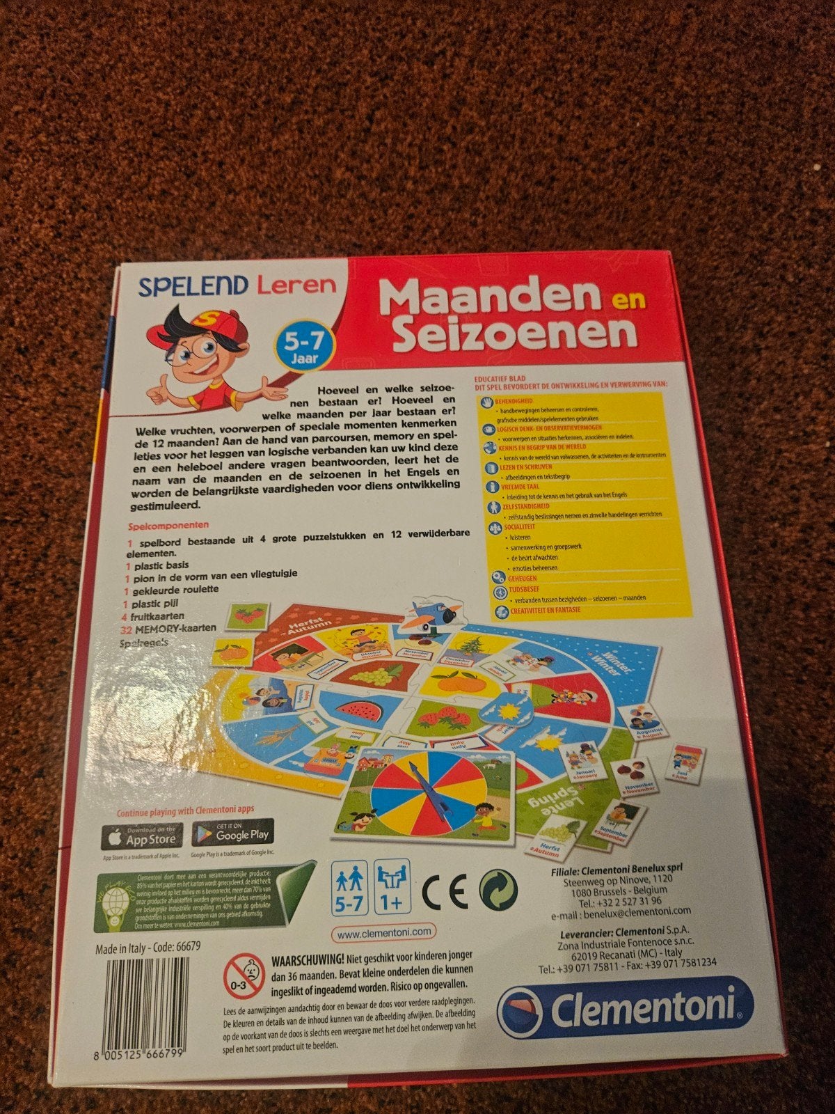 Spelend Leren: Maanden en Seizoenen Clementoni, Ophalen of Verzenden, Gebruikt, Puzzelen
