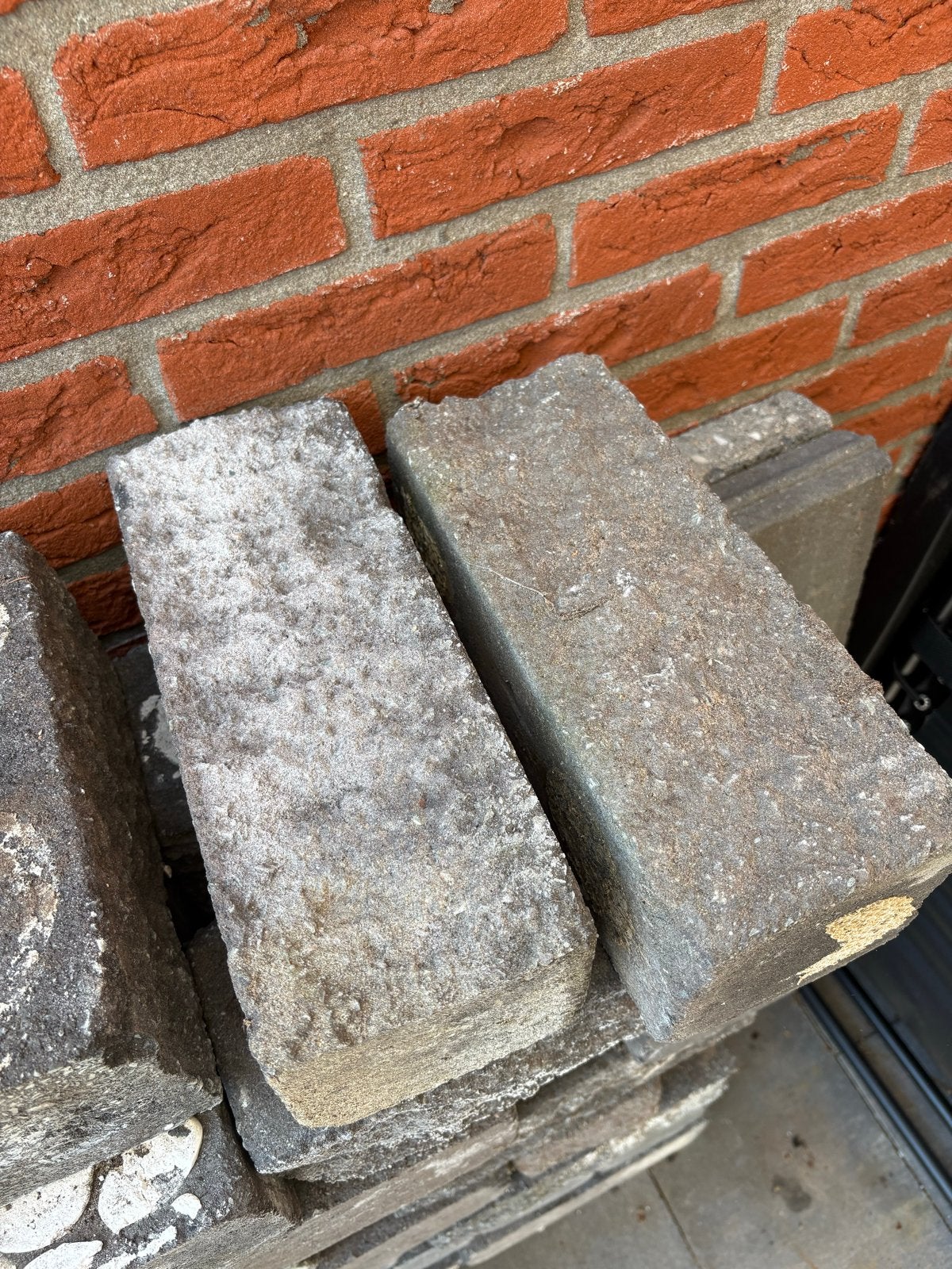 Partij gebruikte muurblokken (wallblocks) antraciet, Tuin en Terras, Ophalen, Gebruikt, Minder dan 30 cm, Minder dan 60 cm