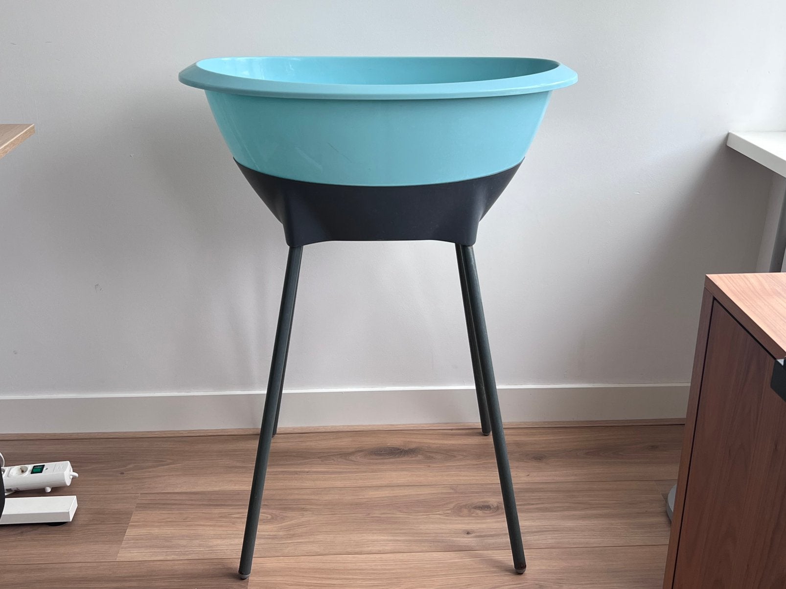 Luma Babybadje met Badstandaard - Blauw/Grijs, Ophalen, Gebruikt, Badje, Overige merken