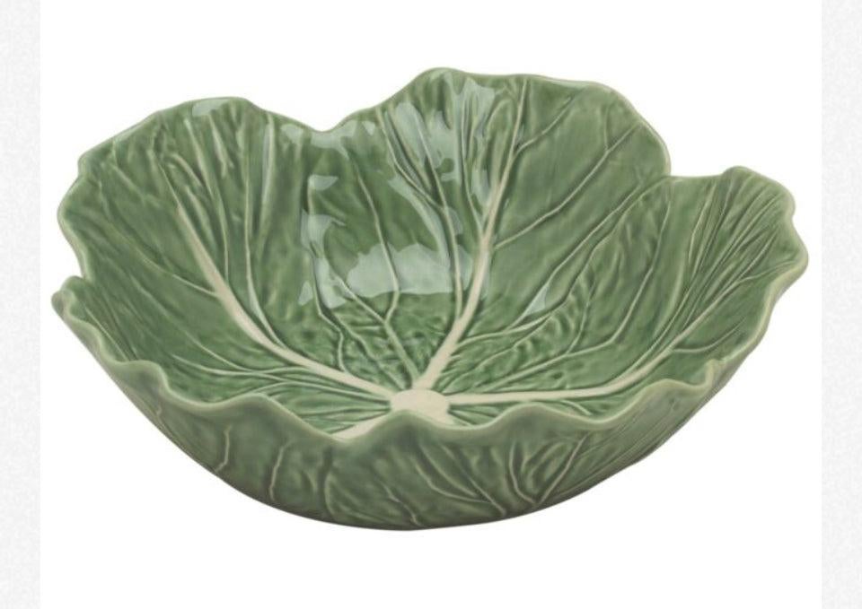 Bordallo Pinheiro koolblad salade schaal 22,5 cm, Ophalen of Verzenden, Aardewerk, Overige stijlen, Schaal of Schalen