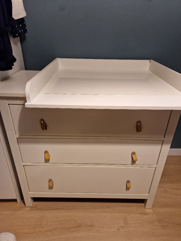 Hemnes ladekast/commode met los verschoonblad, Ophalen, Gebruikt, 50 tot 70 cm, 100 cm of meer
