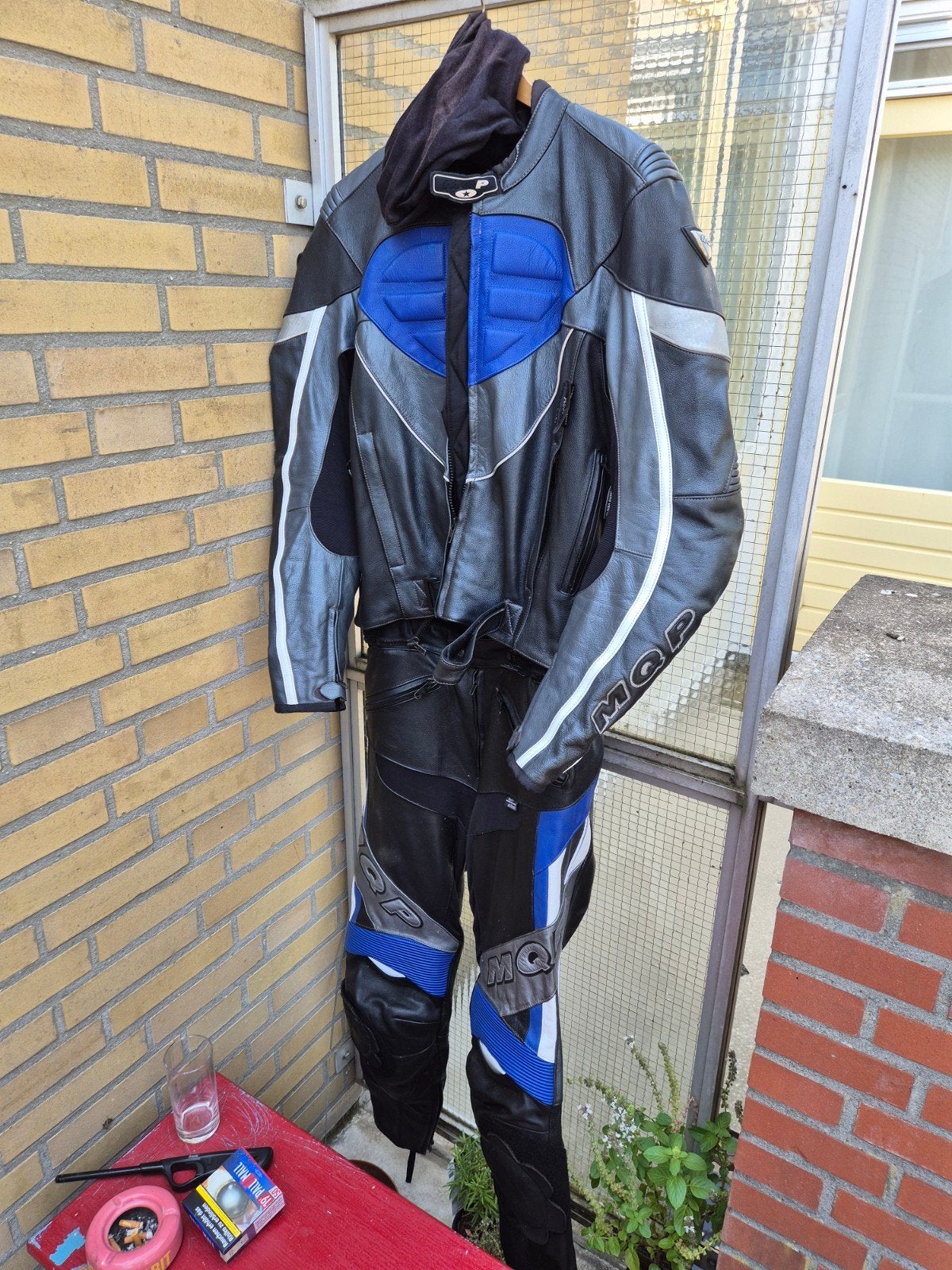 MQP Motorpak Leer - Maat 52/54 - Opfrisbeurt nodig, Ophalen, Heren, MQP, Jas | leer