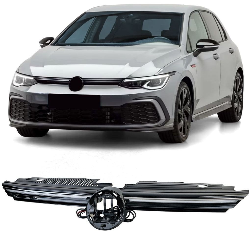 Led Grill Glans Zwart met Chrome Geschikt Voor VW Golf 8 [va, Verzenden, Automotive Parts, A.parts@hotmail.nl, Trasmolenlaan 12 3447 GZ Woerden