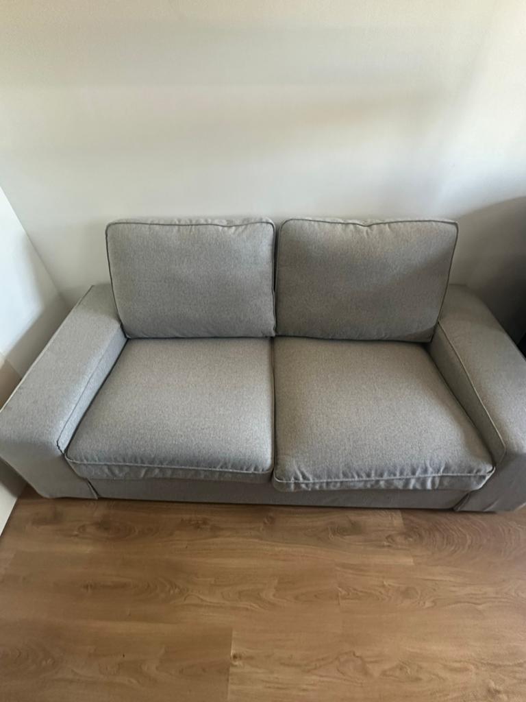 IKEA KIVIK 2-zitsbank, grijs, Ophalen, Gebruikt, 150 tot 200 cm, Tweepersoons