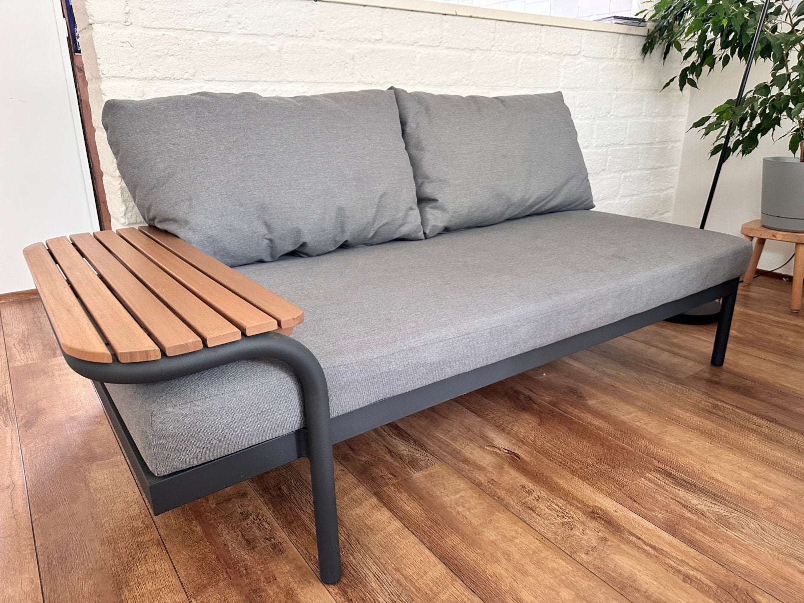 Jutlandia loungebank grijs, Tuin en Terras, Tuinbanken, Ophalen, Gebruikt, Aluminium