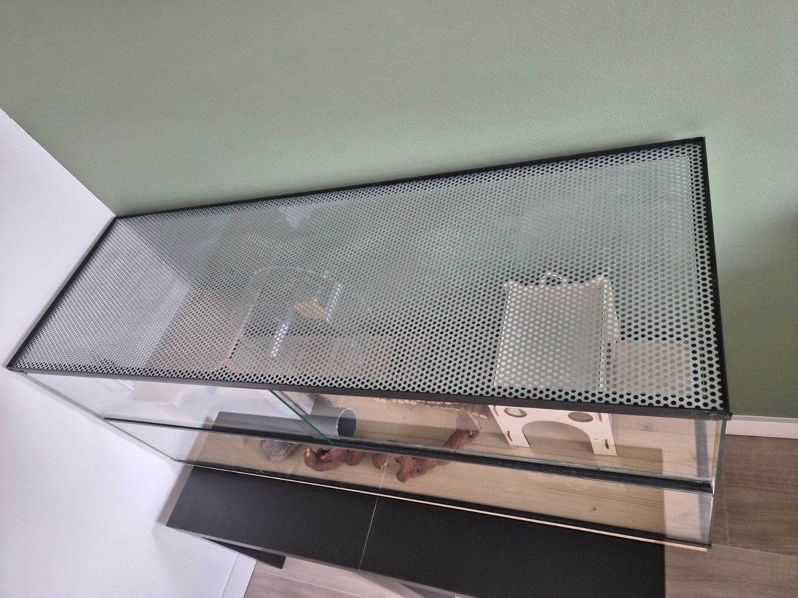 Hamster terrarium 120x40x50 + inrichting voor hamsterscape, Kooi, 110 cm of meer, Zo goed als nieuw, Hamster