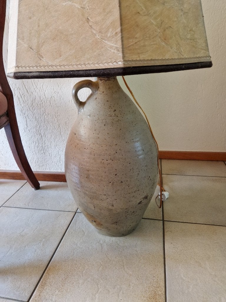 Exclusieve antieke kruiklamp met varkensleren kap, Ophalen