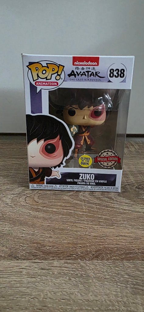 Funko Pop! Avatar Zuko #838 Glows in the Dark, Ophalen of Verzenden, Zo goed als nieuw