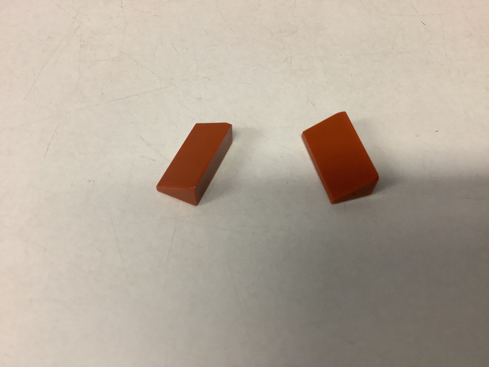 Lego dakpan 30 1x2x2/3 donker oranje, Ophalen of Verzenden, Gebruikt, Losse stenen, Lego