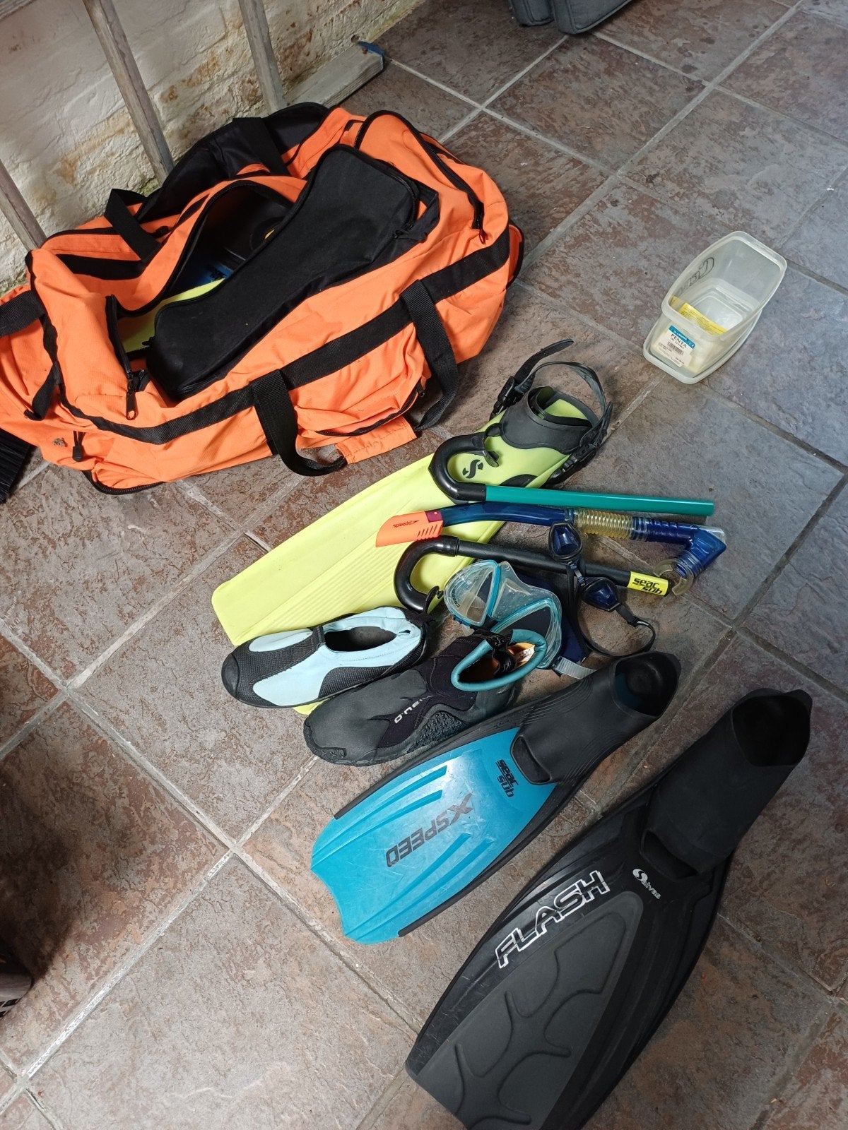 Complete Duik- en Snorkelset met Tas, Ophalen, Gebruikt, Zwem- of Duikvliezen