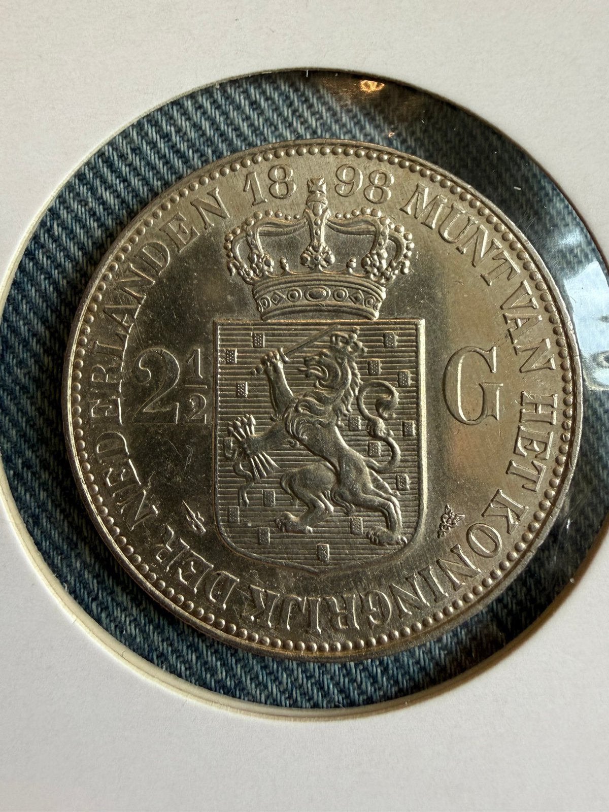 Topkwaliteit rijksdaalder 1898 zeldzaam, Postzegels en Munten, Munten | Nederland, Zilver, Ophalen of Verzenden, Koningin Wilhelmina